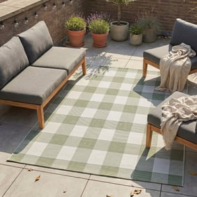 In- & Outdoor Teppich - Ranch Checkerboard Grün