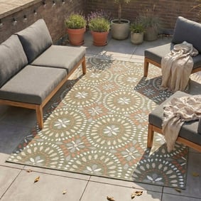In- & Outdoor Teppich - Ranch Mandala Grün