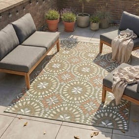 In- & Outdoor Teppich - Ranch Mandala Grün
