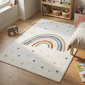 Waschbarer Kinderteppich - Ravi Rainbow Bunt