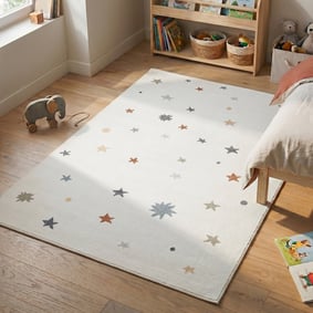 Waschbarer Kinderteppich - Ravi Stars Bunt