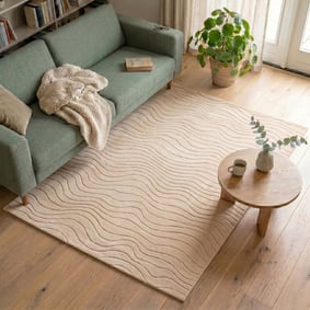 Teppich Wohnzimmer - Charm Waves Beige