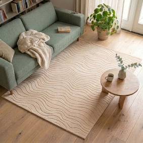 Teppich Wohnzimmer - Charm Waves Beige