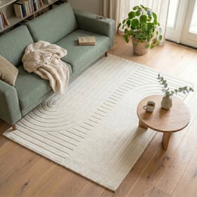 Teppich Wohnzimmer - Charm Arches Weiß
