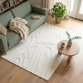 Teppich Wohnzimmer - Charm Shapes Weiß
