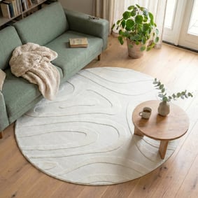 Runder Teppich Wohnzimmer - Charm Shapes Weiß