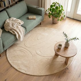 Runder Teppich Wohnzimmer - Charm Shapes Beige