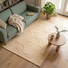 Teppich Wohnzimmer - Charm Circles Beige