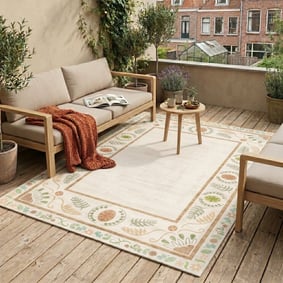 Outdoor-Teppich - Maui Border Weiß