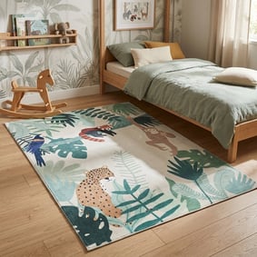 Kinderteppich - Jungle Leopard Bunt