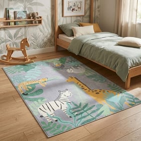 Kinderteppich - Jungle Giraffe Bunt