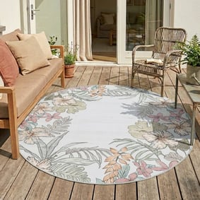 Rund Outdoor Teppich - Poppy Creme