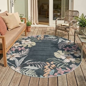 Rund Outdoor Teppich - Poppy Grün