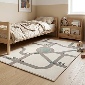 Teppich Kinderzimmer - Bowie Autobahn Creme