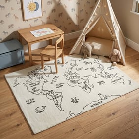 Kinderteppich - Globe Creme