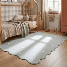 Teppich Kinderzimmer - Cloudy Dots Minze