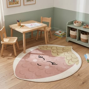 Waschbarer Kinderteppich - Berry Erdbeere Rosa