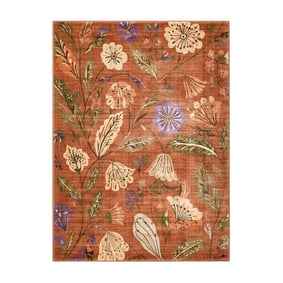 Waschbarer Teppich - Misty Flowers Terrakotta - product