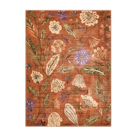 Waschbarer Teppich - Misty Flowers Terrakotta - sfeer