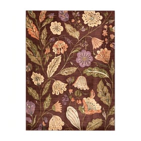 Waschbarer Teppich - Misty Flowers Braun - product