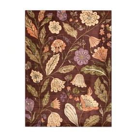 Waschbarer Teppich - Misty Flowers Braun - sfeer
