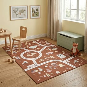 Auto Spielteppich - Rocky Ride Terracotta