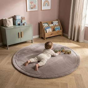 Spielmatte Rund - Jip Taupe