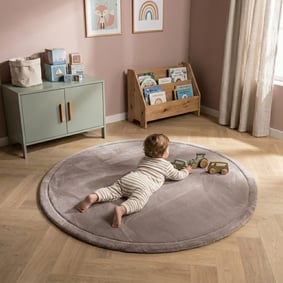 Spielmatte Rund - Jip Taupe