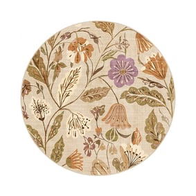 Waschbarer Teppich Rund - Misty Flowers Creme - product