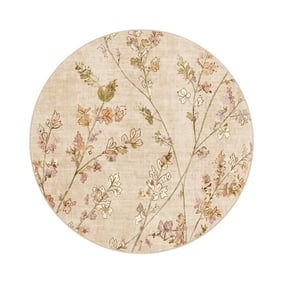 Waschbarer Teppich Rund - Misty Floral Creme - product