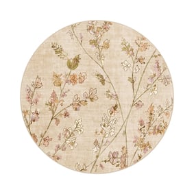 Waschbarer Teppich Rund - Misty Floral Creme - sfeer
