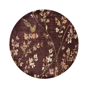 Waschbarer Teppich Rund - Misty Floral Braun - product