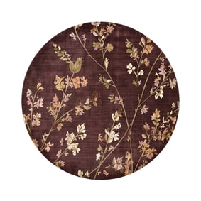 Waschbarer Teppich Rund - Misty Floral Braun - sfeer