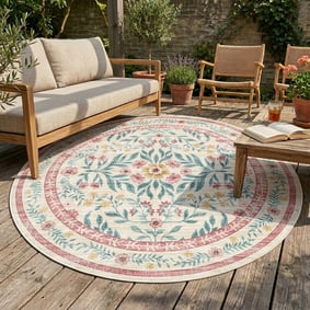 Vintage Gartenteppich Rund - Luana Bunt