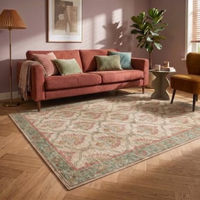 Teppich Vintage - Sage Grid Grün