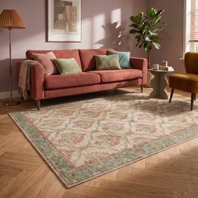 Teppich Vintage - Sage Grid Grün