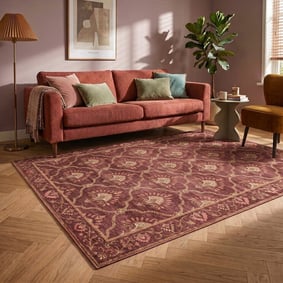Teppich Vintage - Sage Grid Rot