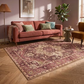 Teppich Vintage - Sage Medaillion Rot