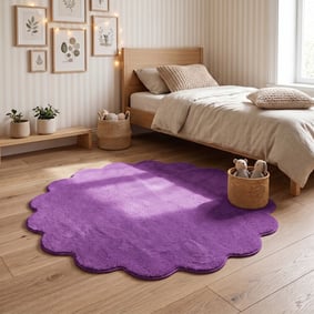 Waschbarer Teppich Rund - Puck Lila