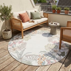 Rund Outdoor Teppich - Poppy Creme
