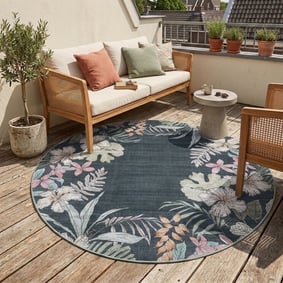 Rund Outdoor Teppich - Poppy Grün