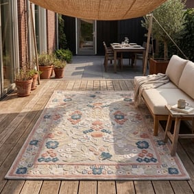 In - & Outdoorteppich - Bloom Oriental Bunt