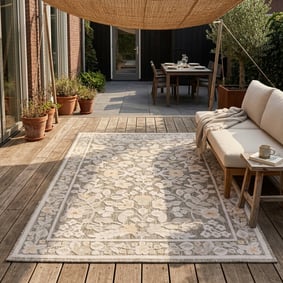 In - & Outdoorteppich - Bloom Oriental Taupe