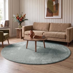 Waschbarer Teppich Rund - Vivid Grün