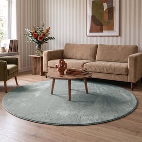 Waschbarer Teppich Rund - Vivid Grün