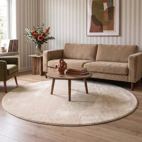 Waschbarer Teppich Rund - Vivid Beige