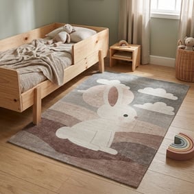 Kinderzimmer Teppich - Balou Kanichen Weiß