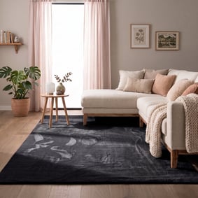 Flauschiger Teppich - Cozy Schwarz