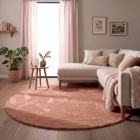 Flauschiger Teppich Rund - Cozy Rosa