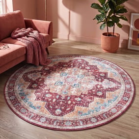 Teppich Vintage Rund - Azara Rot